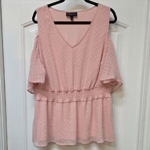 Lane Bryant Pink Swiss Dot Blouse - Sz 20